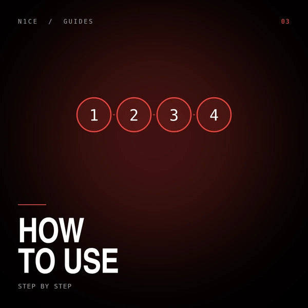 Four numbered steps showing how to use a nicotine pouch: open the can, place the pouch under the upper lip, leave it for 20 to 60 minutes, then remove and dispose of it